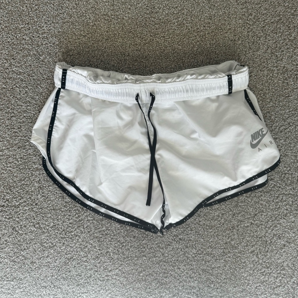 Nike Women's White and Black Athletic Shorts